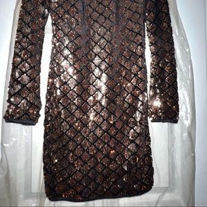 Gold/Black Sequin Mini Dress